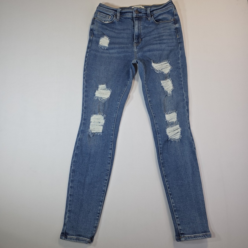 PacSun Women's Skinny Jeans Distressed Ripped Medium Wash Stretch 26x28